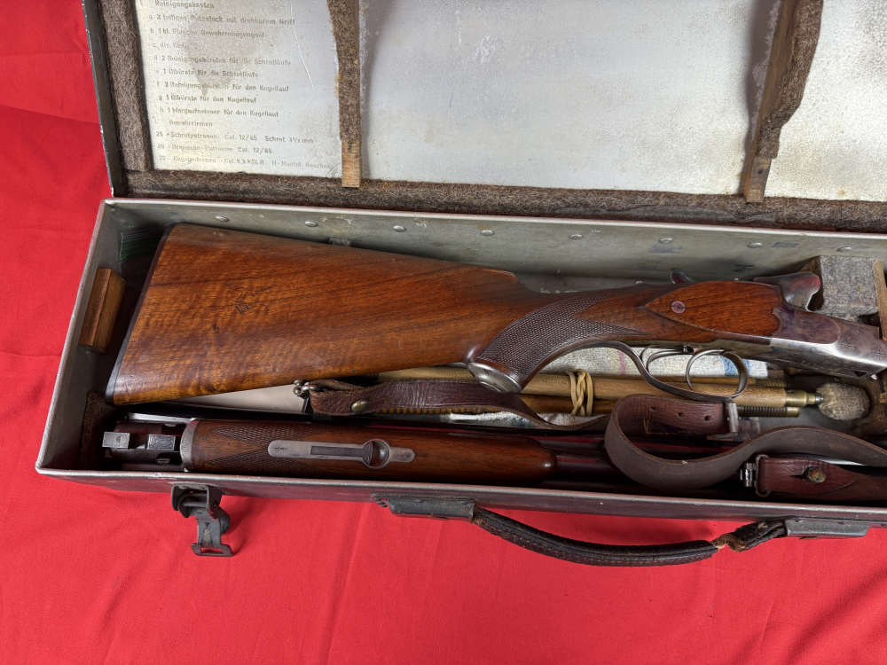 WWII Sauer M30 Luftwaffe Drilling Survival Combo Gun with Original Case-img-7