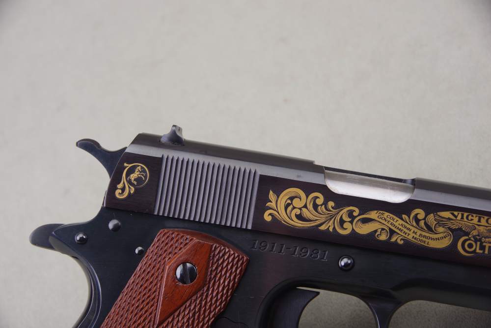 1981 Colt 1911 John Browning Commemorative 45 ACP 5'' Blue 99%+-img-9