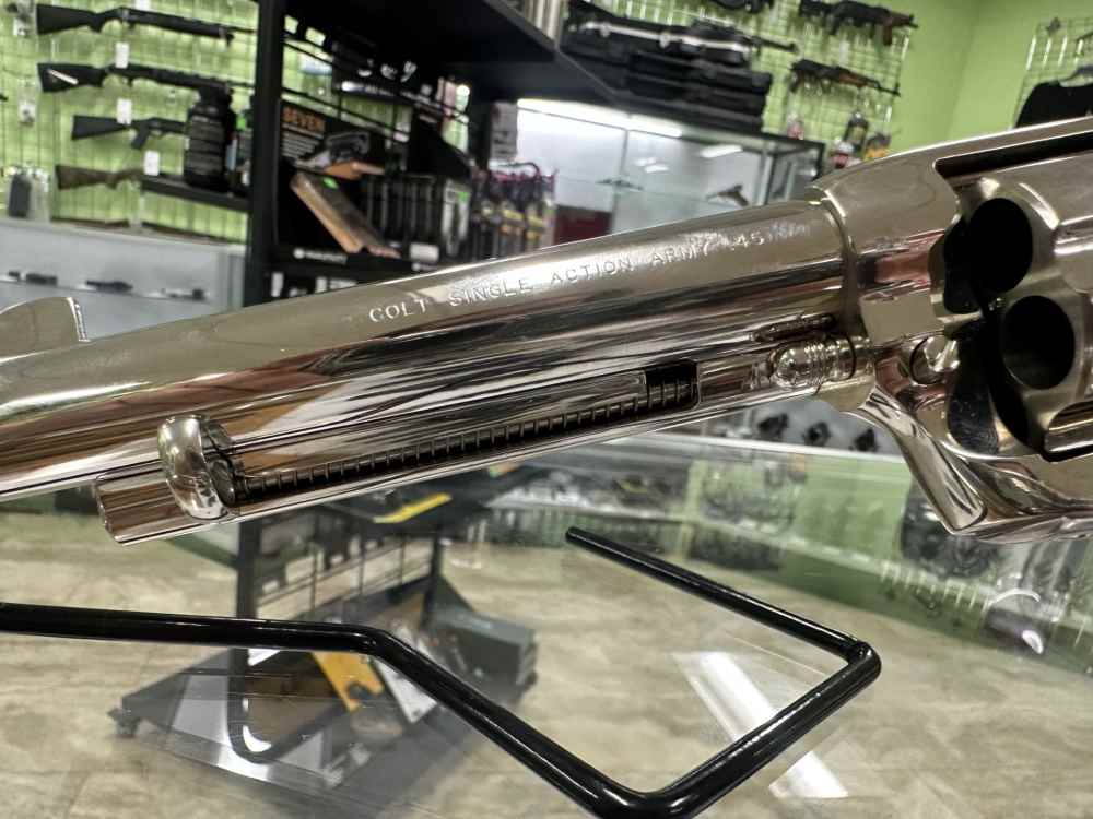 USED COLT SINGLE ACTION ARMY 45LC 5.5" 6RD WALNUT NICKEL P1850TLE-img-9