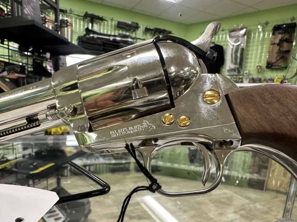 USED COLT SINGLE ACTION ARMY 45LC 5.5" 6RD WALNUT NICKEL P1850TLE-img-23