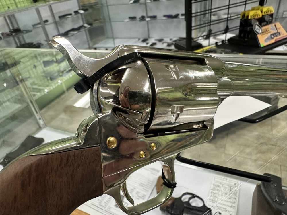 USED COLT SINGLE ACTION ARMY 45LC 5.5" 6RD WALNUT NICKEL P1850TLE-img-13