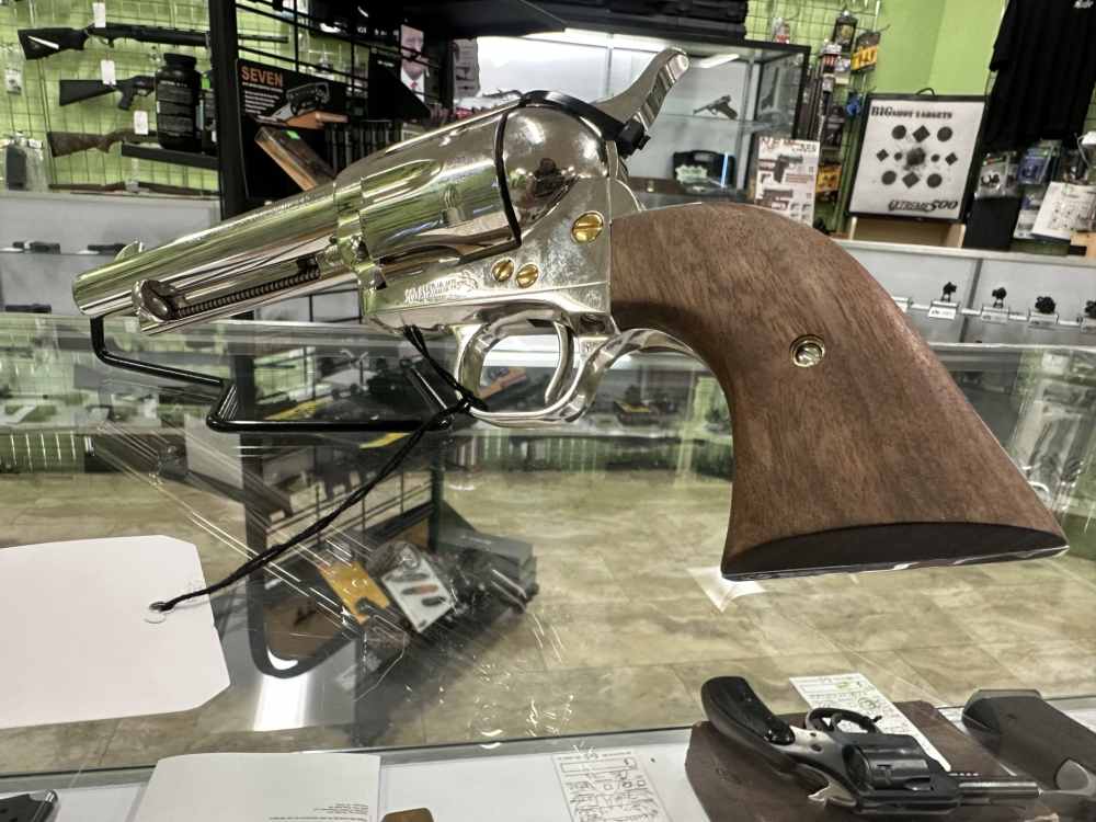 USED COLT SINGLE ACTION ARMY 45LC 5.5" 6RD WALNUT NICKEL P1850TLE-img-5