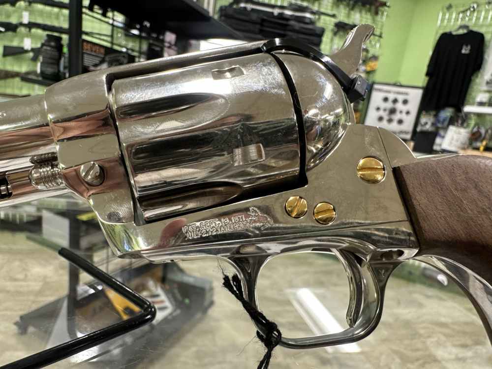USED COLT SINGLE ACTION ARMY 45LC 5.5" 6RD WALNUT NICKEL P1850TLE-img-10