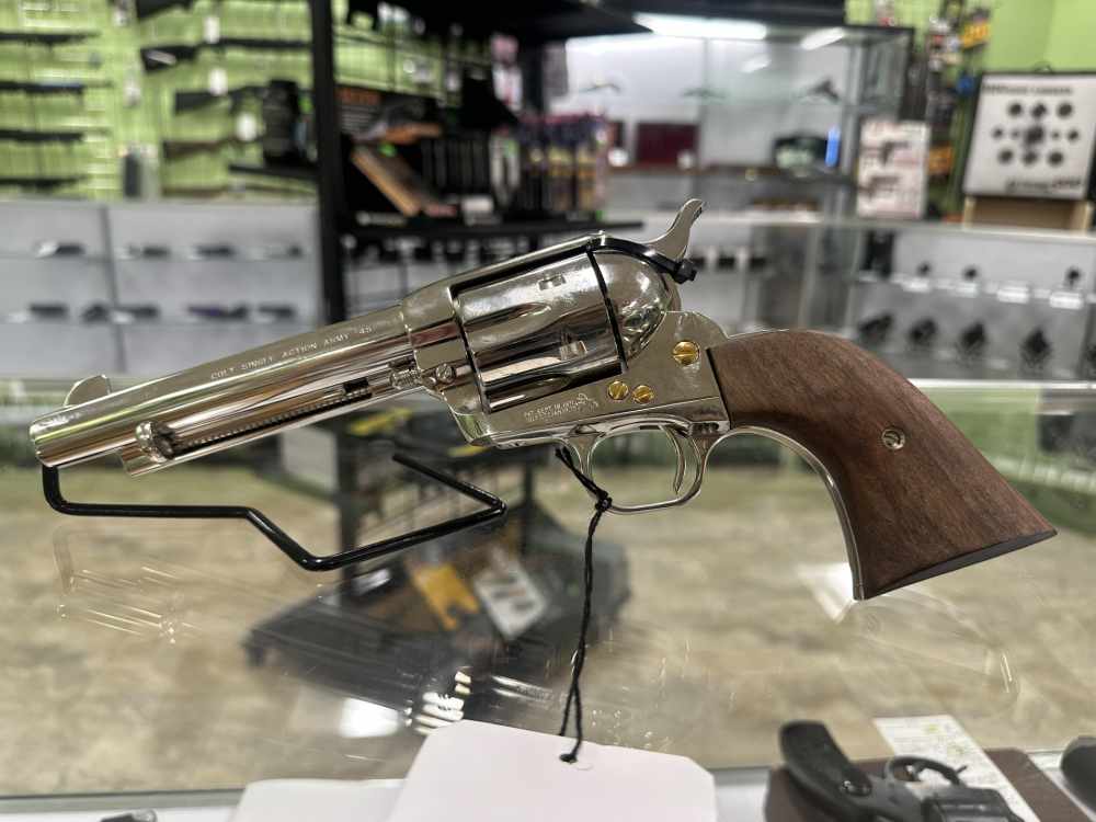 USED COLT SINGLE ACTION ARMY 45LC 5.5" 6RD WALNUT NICKEL P1850TLE-img-7