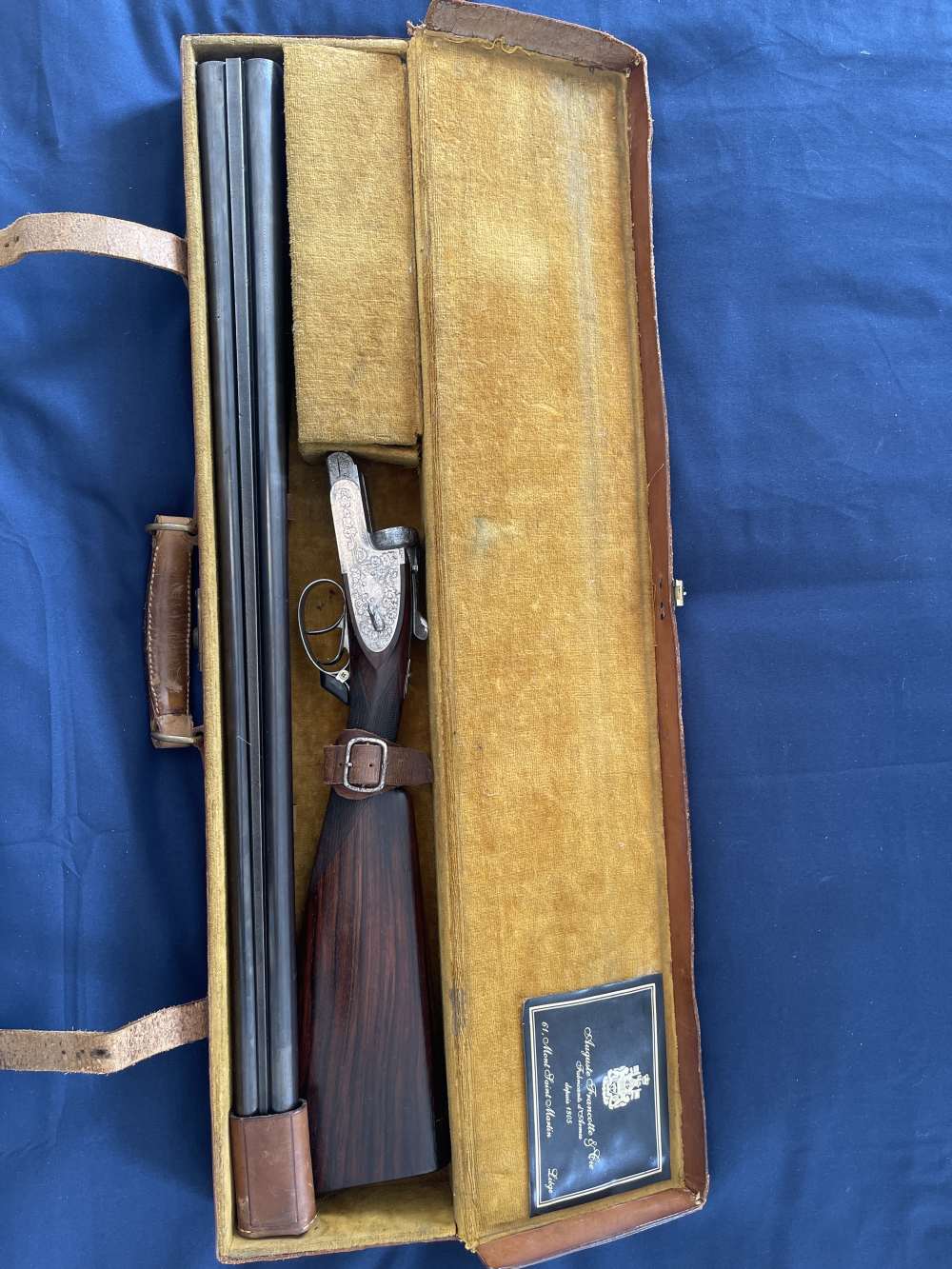 12 ga Auguste Francotte & Cie SxS sidelock wit continental all leather case-img-0