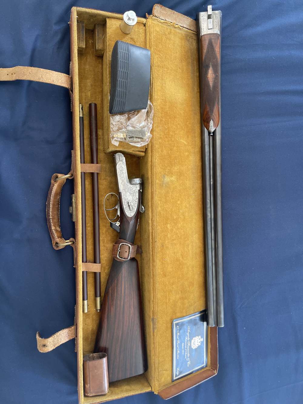 12 ga Auguste Francotte & Cie SxS sidelock wit continental all leather case-img-1
