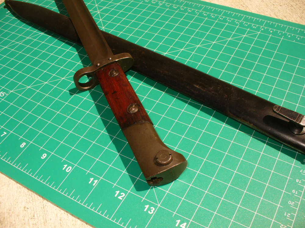 WWII Lithuania Bayonet M24L & Scabbard Pillars of Gediminas Marked-img-10