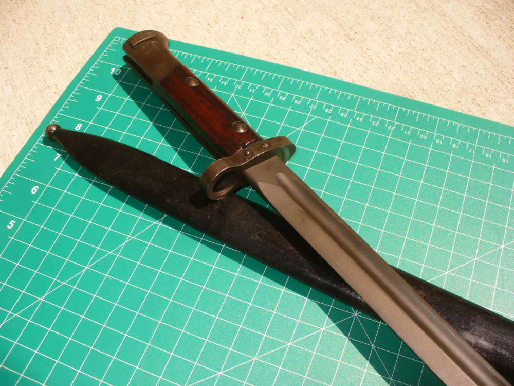 WWII Lithuania Bayonet M24L & Scabbard Pillars of Gediminas Marked-img-9