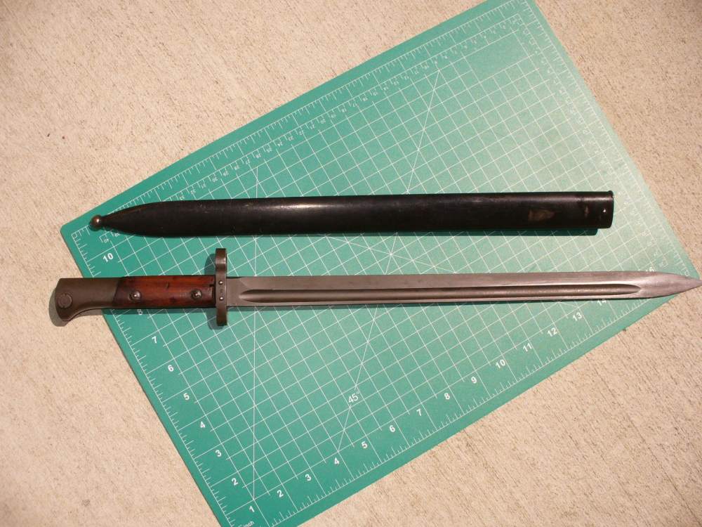 WWII Lithuania Bayonet M24L & Scabbard Pillars of Gediminas Marked-img-7