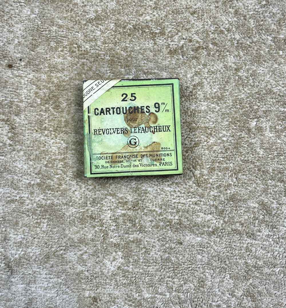 Rare original box 9mm Lefaucheux Pinfire ammo full-img-0