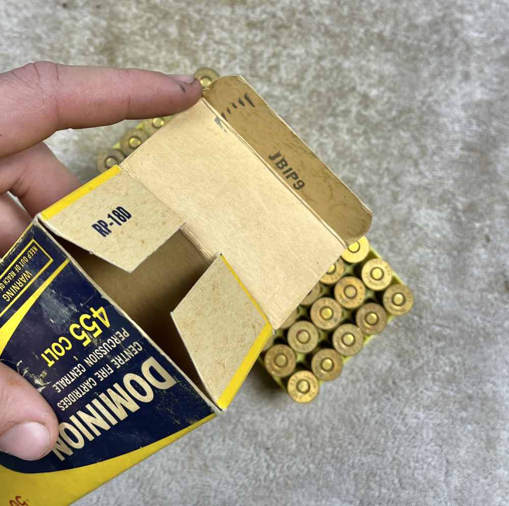 Vintage box of .455 colt webley revolver ammo-img-7
