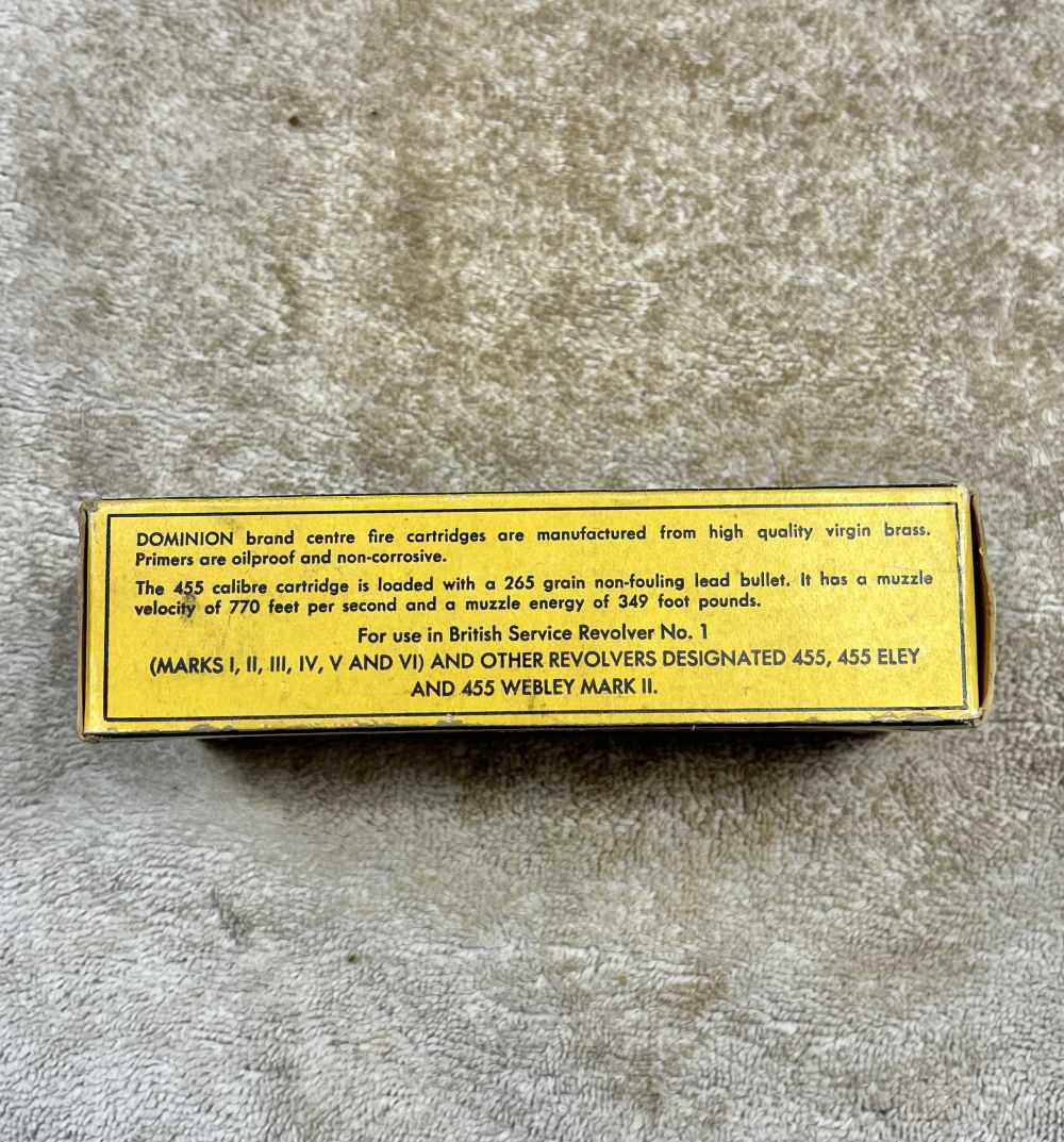 Vintage box of .455 colt webley revolver ammo-img-2