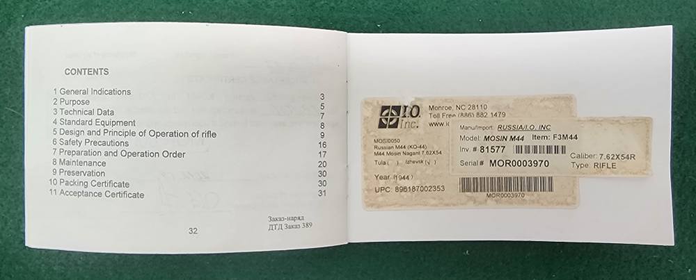 1944 Izhevsk Mosin-Nagant M44 With Certificate Book EXCELLENT CONDITION -img-4