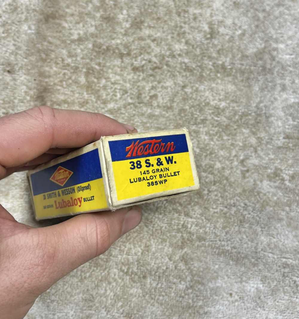 Vintage box of Western 38 smith & Wesson Ammo-img-3