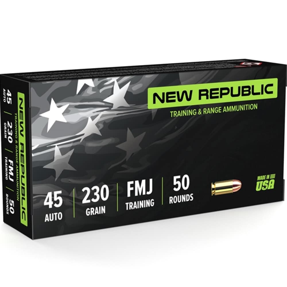 45 ACP 230GR FMJ Made in USA New Republic Pistol Ammo 100rds NO CC FEES..-img-0