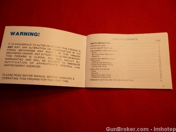 UZI IMI Pistol .45/9MM Owner's Manual -img-4