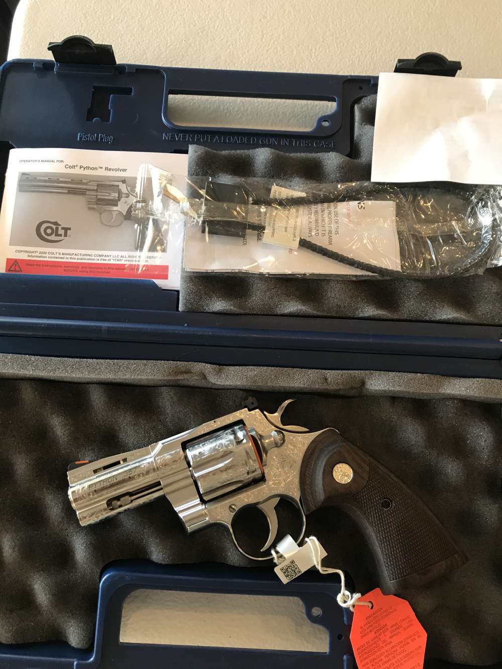 COLT PYTHON ENGRAVED 3” 357 MAG NEW IN BOX!-img-0