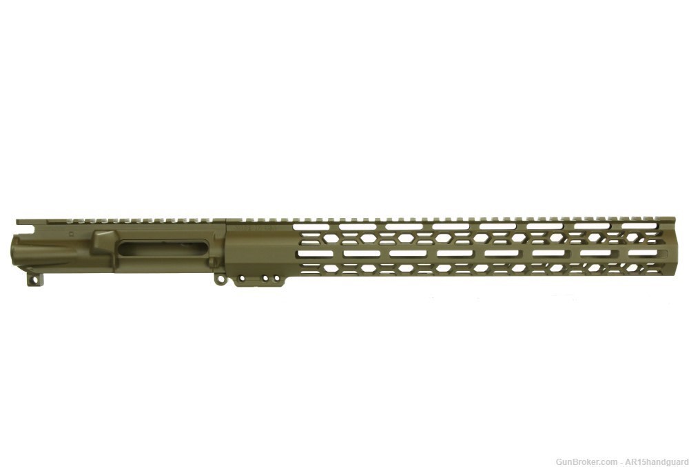 AR15 Stripped upper |15" MLOK Handguard | Cerakote FDE Combo (MADE IN USA) -img-0