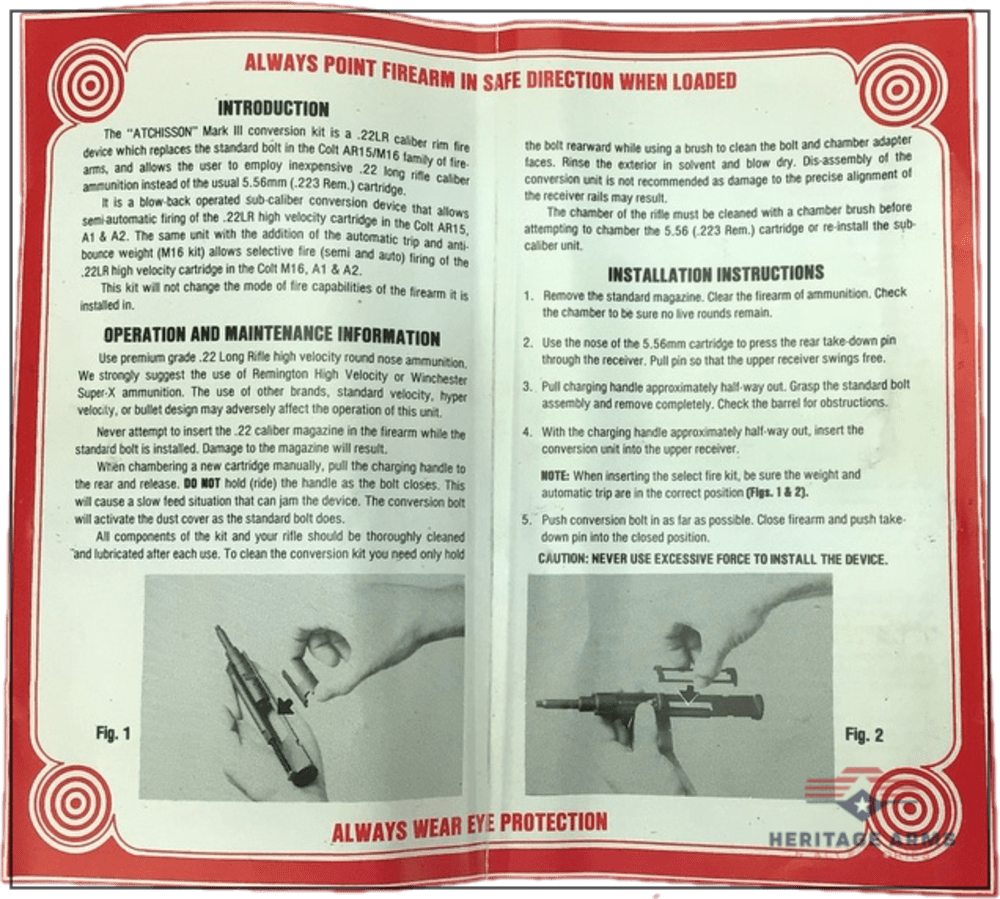 Vintage Atchisson .22 Caliber Conversion Kit Colt AR-15 and M16 Rifles-img-3