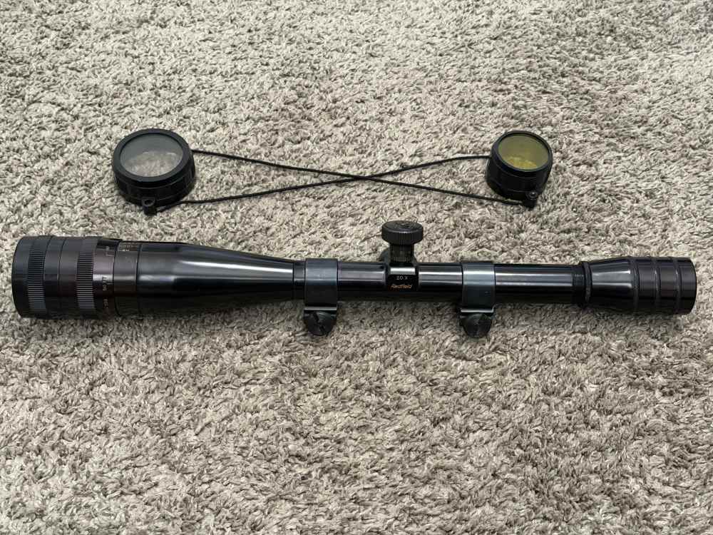 Redfield fixed 20 power rifle scope gloss vintage 1” tube duplex 20x target-img-0