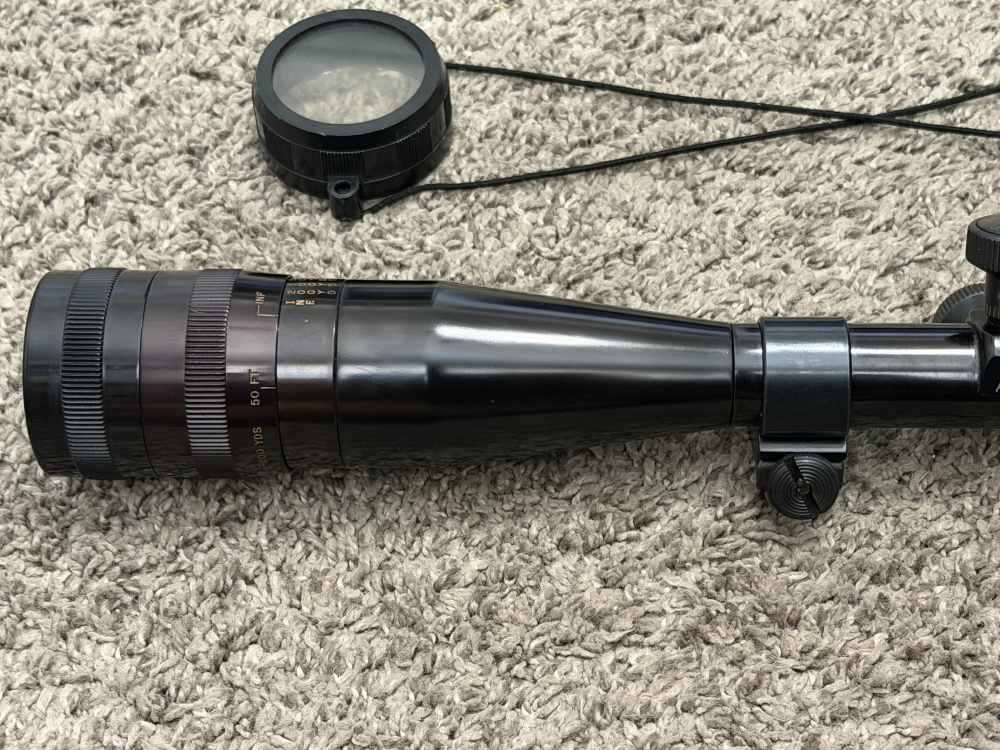 Redfield fixed 20 power rifle scope gloss vintage 1” tube duplex 20x target-img-2