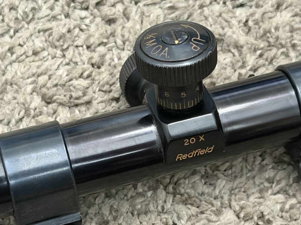 Redfield fixed 20 power rifle scope gloss vintage 1” tube duplex 20x target-img-10