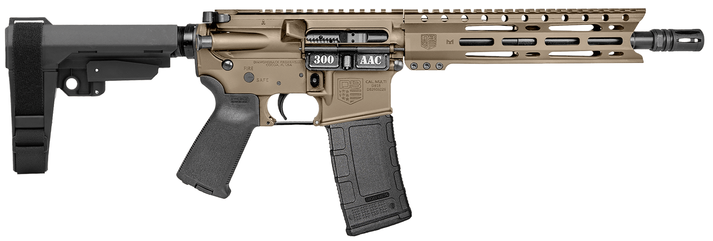 Diamondback DB1916B061 DB15 300 AAC 30+1 10" Flat Dark Earth Cerakote Heavy-img-0