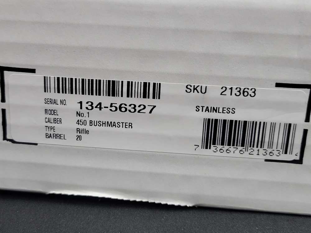 Ruger No. 1 Single Shot .450 Bushmaster 20" Stainless NEW IN BOX Exclusive-img-22