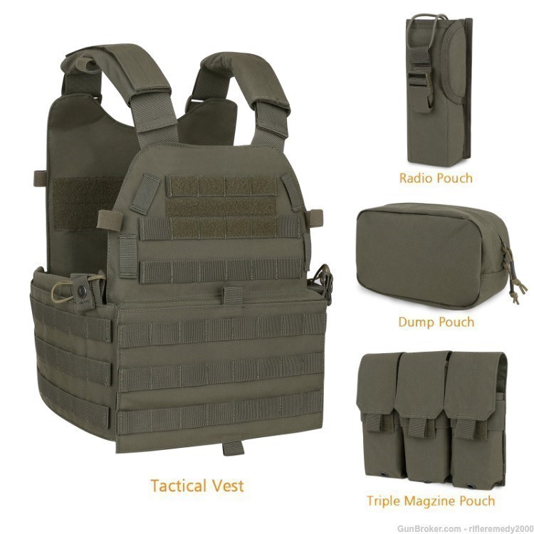 SALE Black Plate Carrier Vest Body Armor Chest Rig-img-4