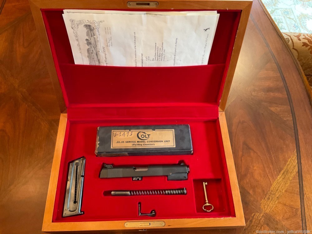 WWII USMC ISSUE COLT 22 LR CONVERSION KIT w presentation box.Colt Letter-img-11