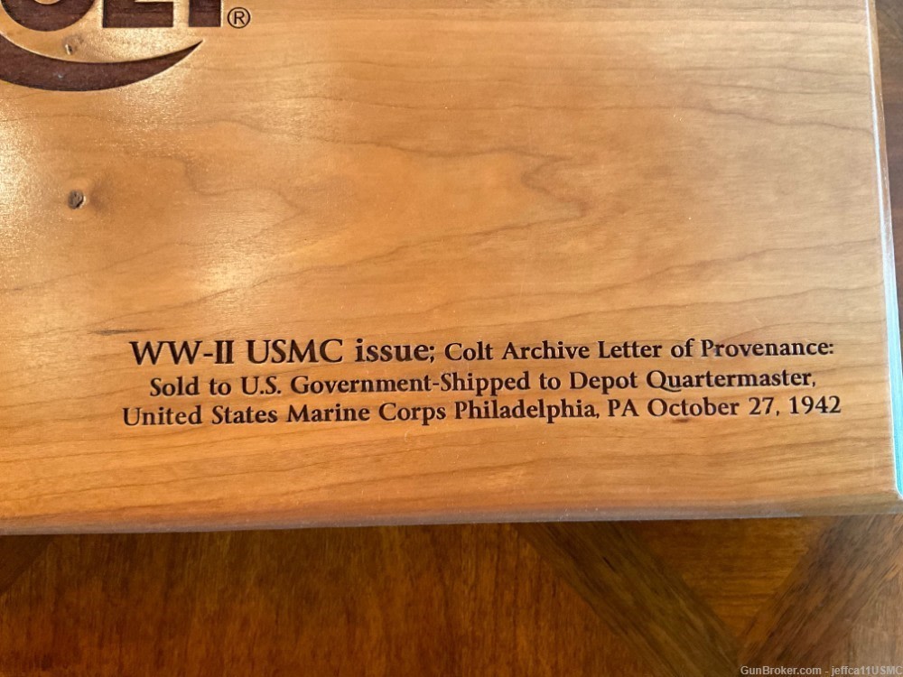 WWII USMC ISSUE COLT 22 LR CONVERSION KIT w presentation box.Colt Letter-img-8