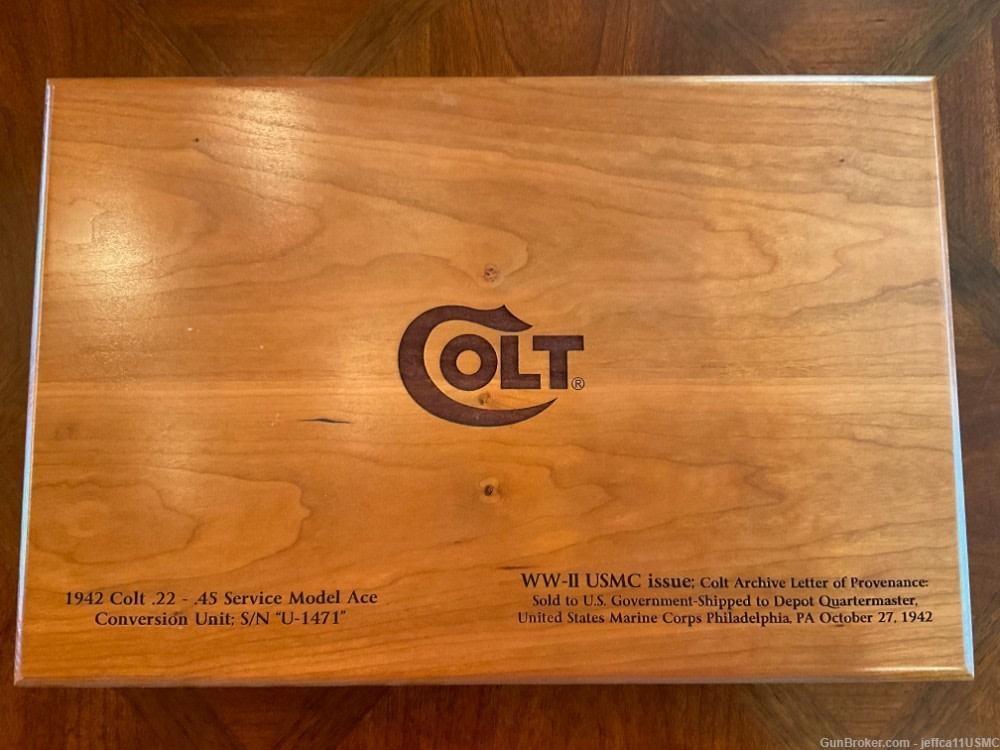 WWII USMC ISSUE COLT 22 LR CONVERSION KIT w presentation box.Colt Letter-img-7