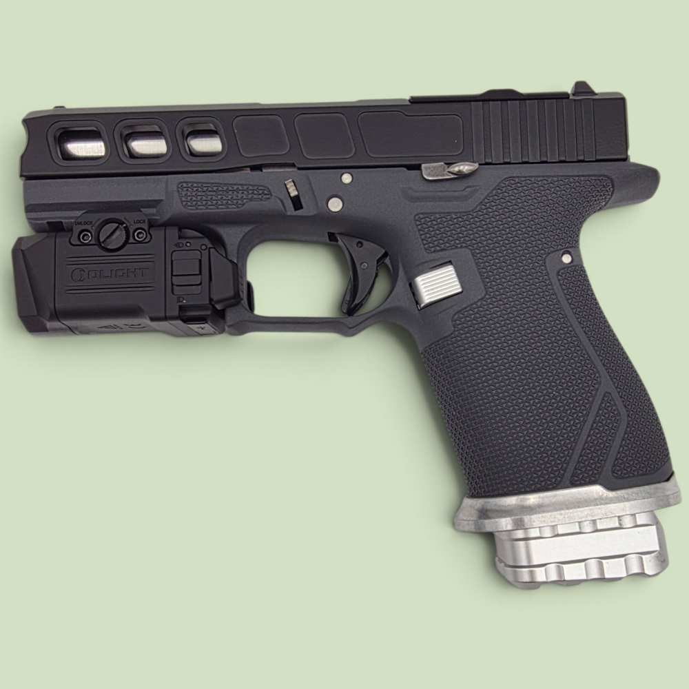Custom G19 Grit Grips Gen3 clone 9mm optic ready with tac light-img-1