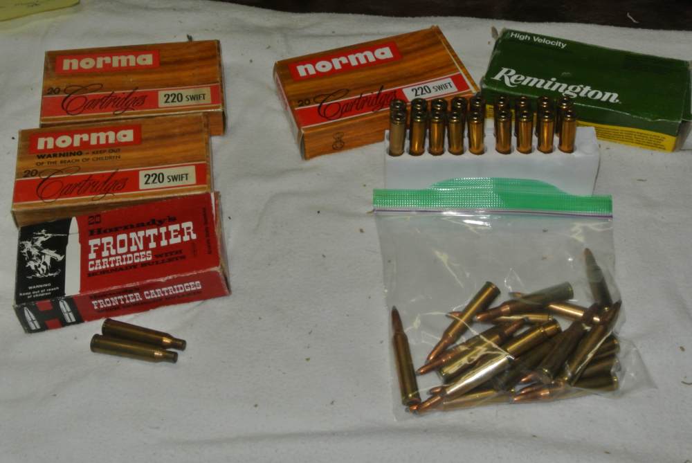 Large Lot of Norma and Winchester 220 Swift Ammo and Brass -img-0