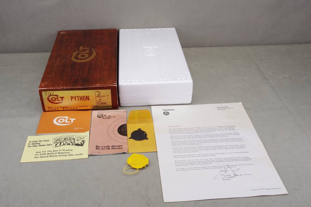 Exceptional 1977 Colt Python 4'' & 6'' Pair 357 Mag Blue Consecutive #s NIB-img-11