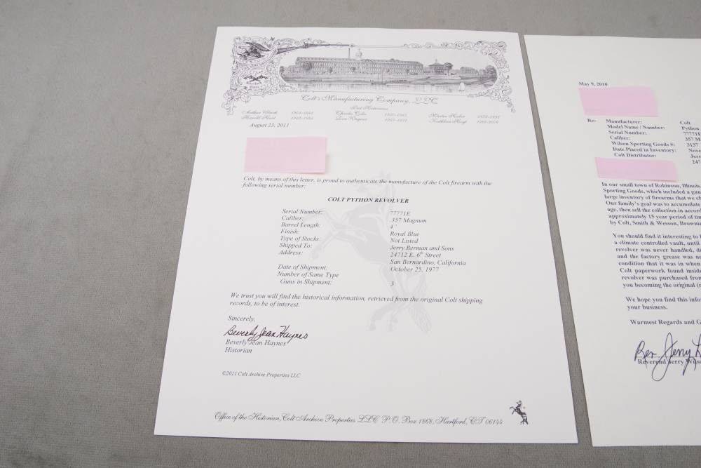 Exceptional 1977 Colt Python 4'' & 6'' Pair 357 Mag Blue Consecutive #s NIB-img-41