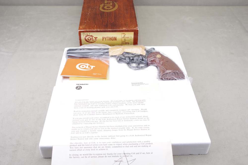 Exceptional 1977 Colt Python 4'' & 6'' Pair 357 Mag Blue Consecutive #s NIB-img-10