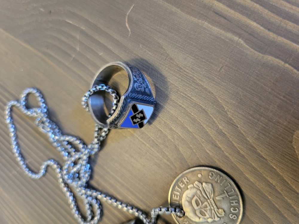 Excellent Copy SS Officer's Ring Shilling & Pendant-img-3