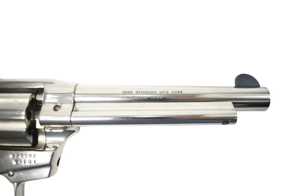 HIGH STANDARD Double Nine W101 9 shot revolver Nickle finish 5.5in MFG 1958-img-4