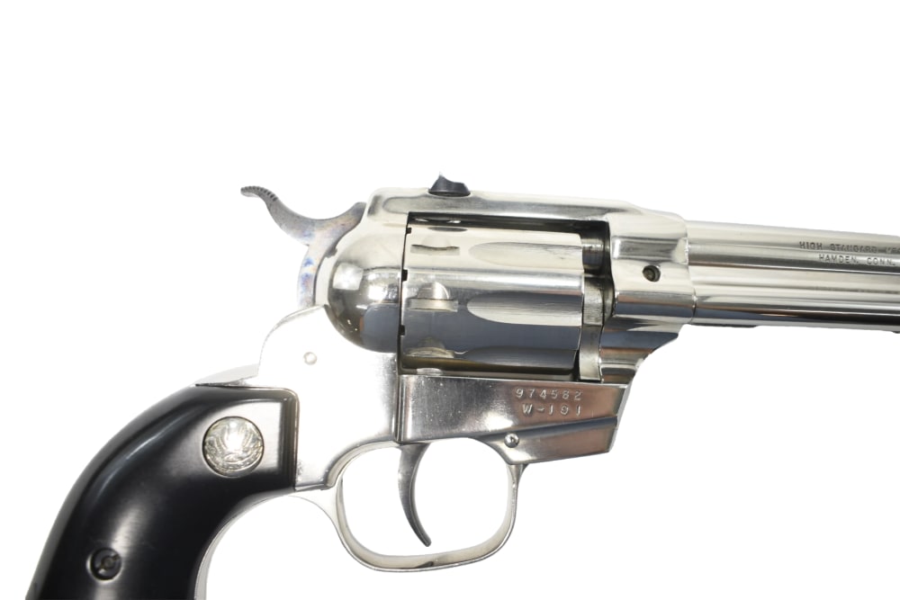 HIGH STANDARD Double Nine W101 9 shot revolver Nickle finish 5.5in MFG 1958-img-3