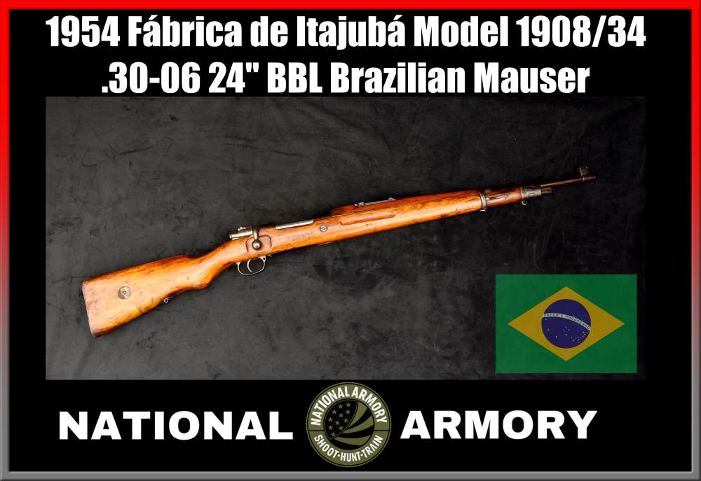 1954 Brazilian Mauser Model 1908/34 .30-06 24" BBL Itajubá Rifle-img-0