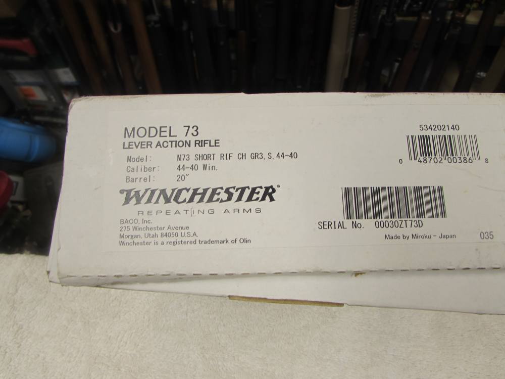 Winchester model 73  1873 Short Rifle GR3 44-40 win in box 534202140-img-31