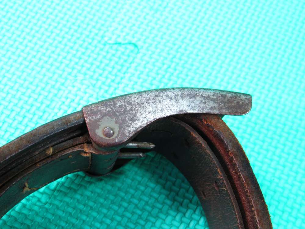 German WWII Army Belt Leather with Buckle Nice Condition "Gott Mit Uns"-img-8