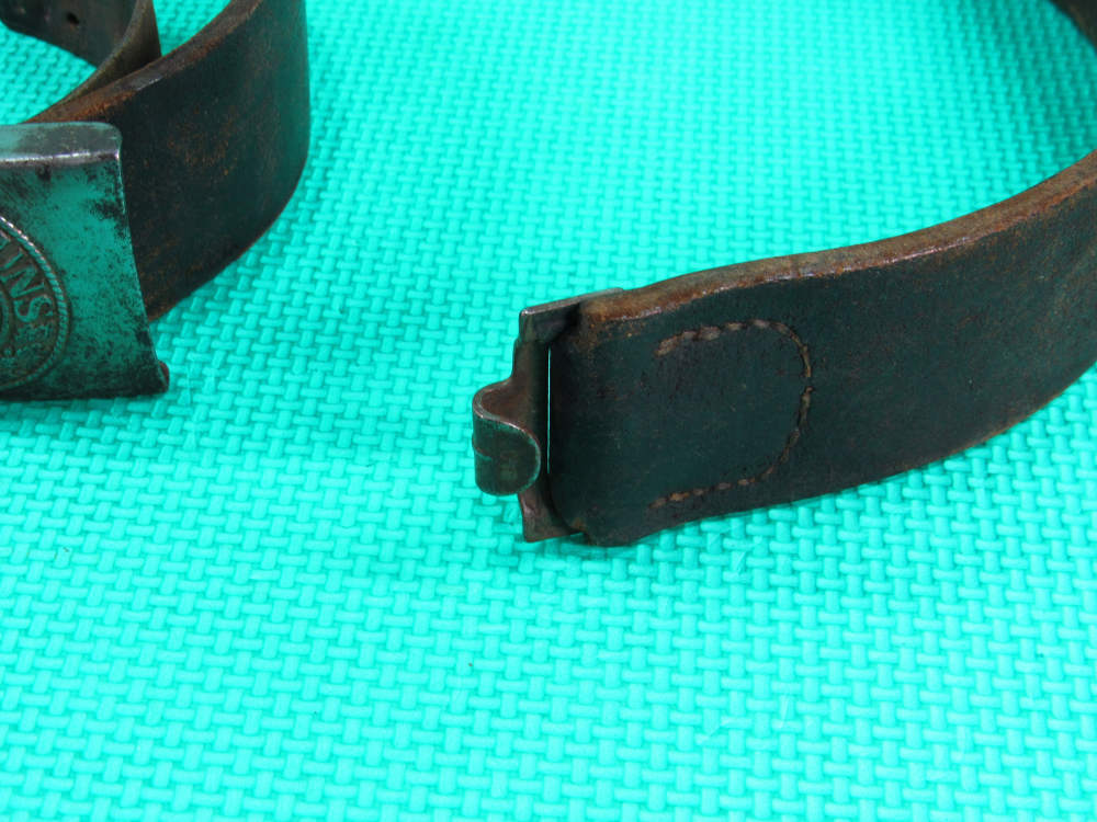 German WWII Army Belt Leather with Buckle Nice Condition "Gott Mit Uns"-img-1