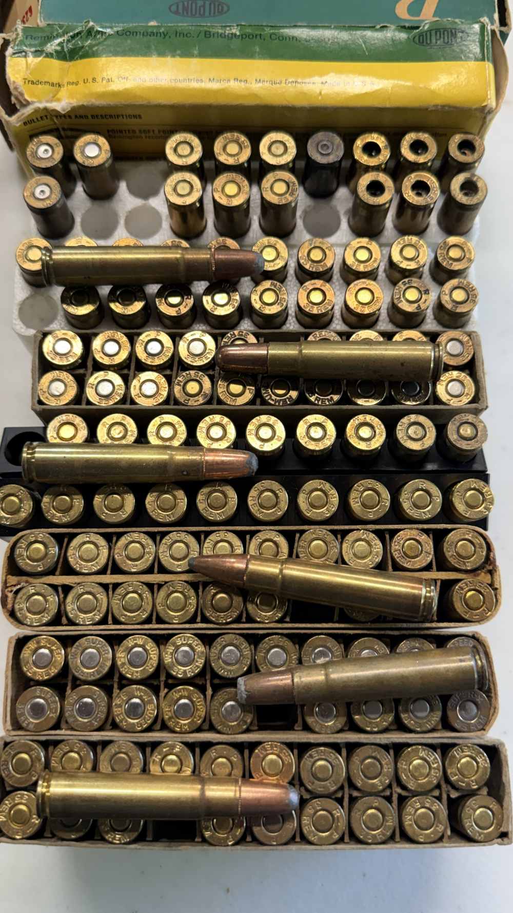 135 pieces of 35 Rem Remington (126) ammo handloads and (9) 2x fired brass-img-1