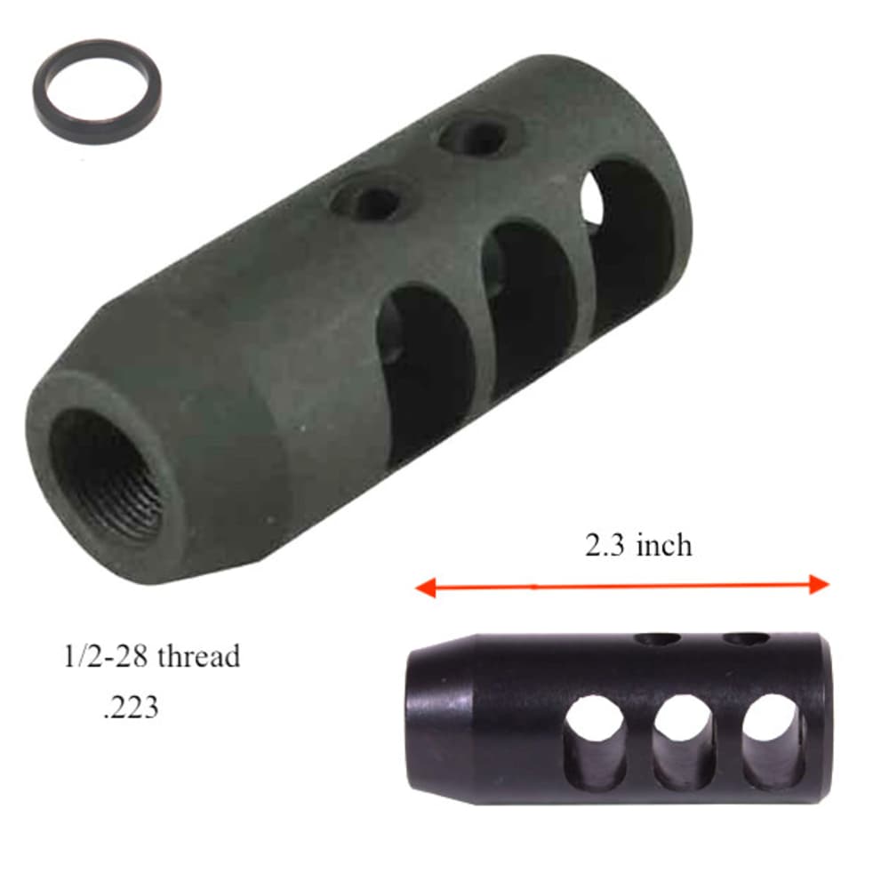 Steel Muzzle Brake 1/2-28 thread .22LR .22 Compensator Ruger 1022 10/22-img-0
