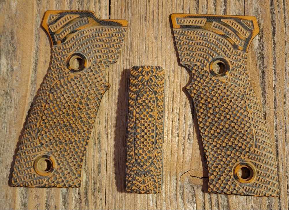 LOC Veloce Orange Black Palm Swell Grip Set Sig Sauer P320 AXG SXG-img-0