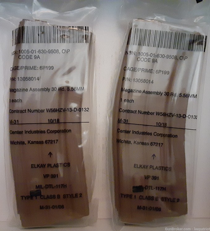 Two EPM AR15 M4 M16 SCAR 30RD Mags USGI Coyote Tan Blue Followers NJ-img-0