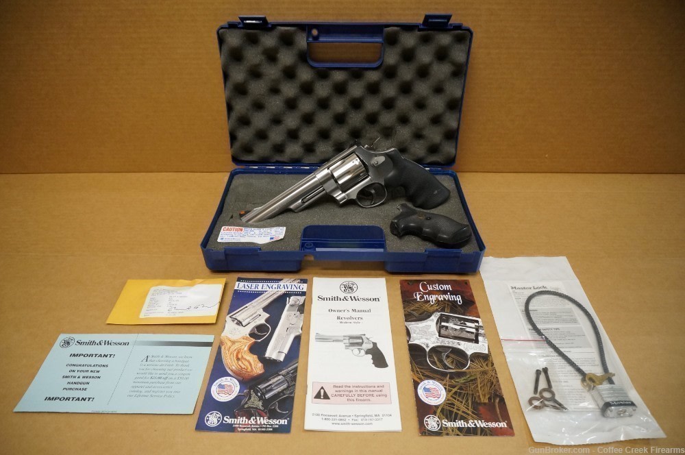 Smith & Wesson Model 629-6 .44 Mag 6" S&W Stainless Steel Revolver-img-0