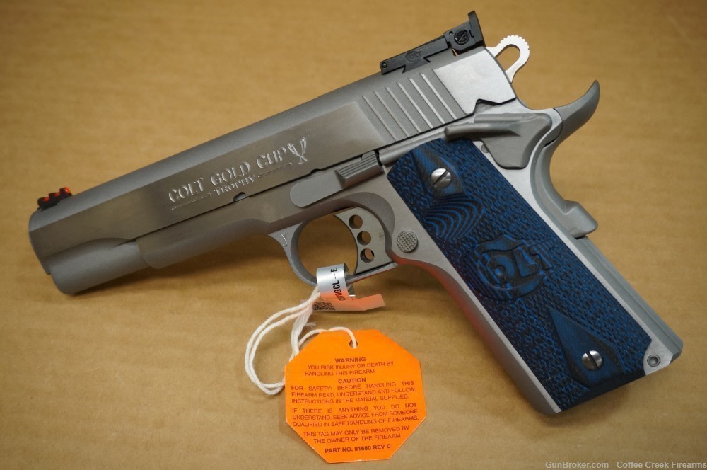Colt Gold Cup Trophy Lite .45 ACP 5" Barrel Stainless Pistol Adj Sights-img-1